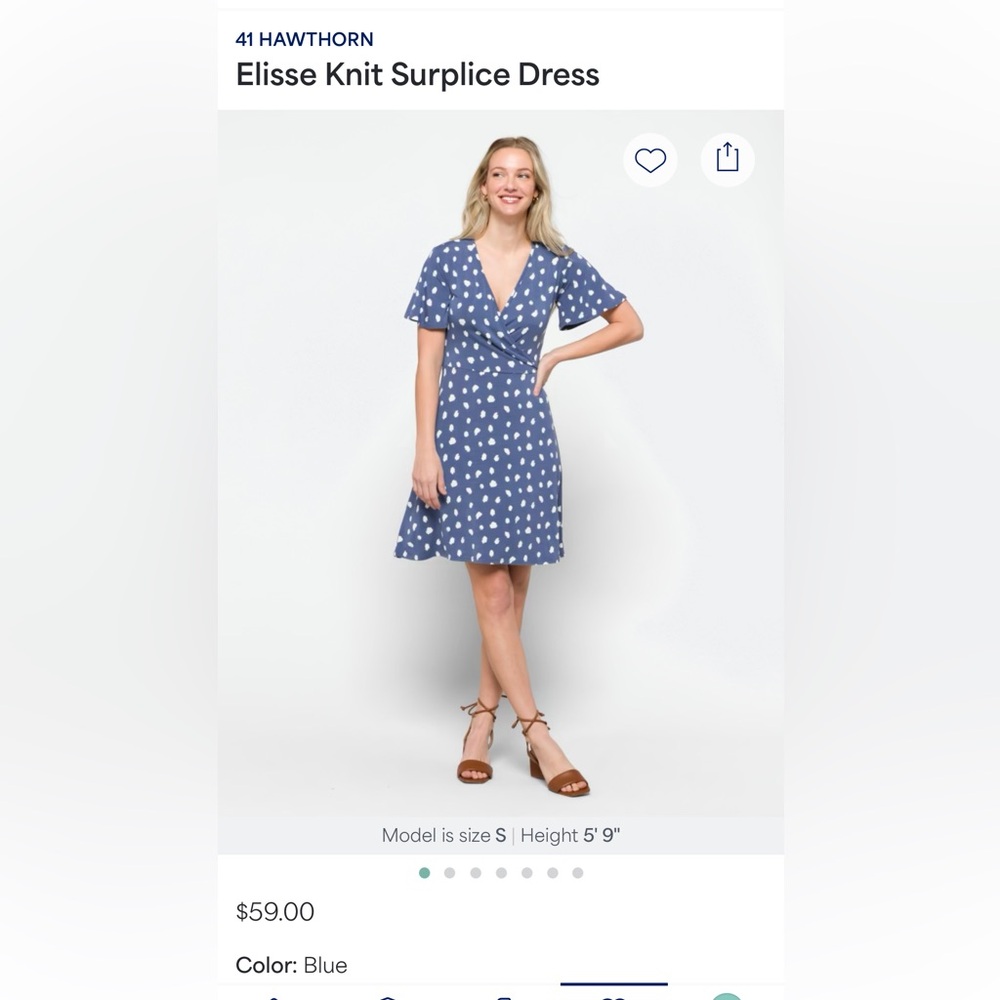 41 Hawthorn Blue Elisse Knit Surplice Dress